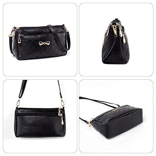 Black PU Leather Ladies Crossbody Shoulder Bag Small