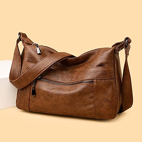 Sacmill Women's Leather Crossbody Bag with Adjustable Strap
