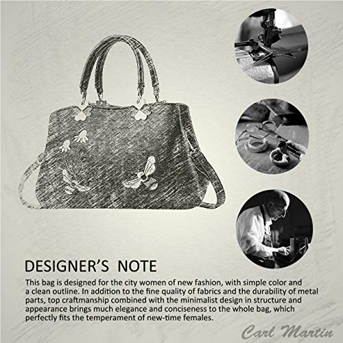 Nicole&Doris Retro Crossbody Bag Black Bee Embroidered Design