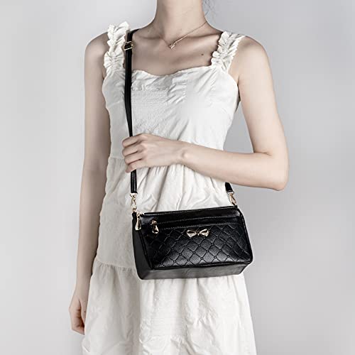 Black PU Leather Ladies Crossbody Shoulder Bag Small