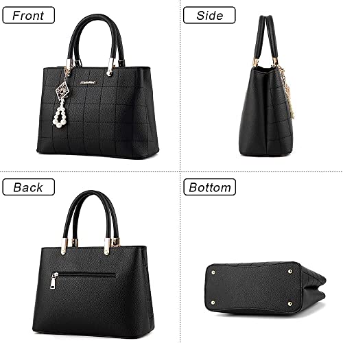 Fashionable PU Leather Tote Messenger Bag with Plush Ball