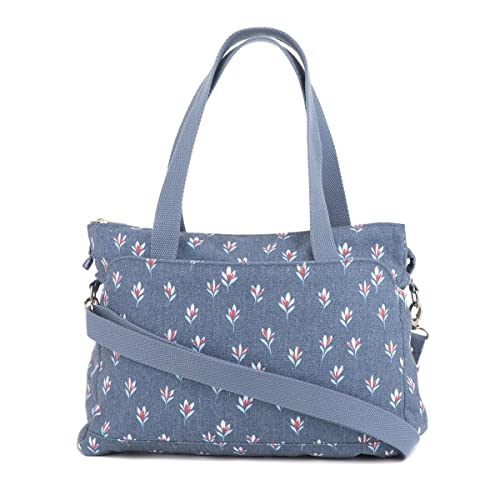 Lilley Blue Floral Designer Handbag - Size 1 UK