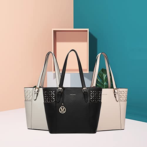 Miss Lulu Laser Cut Out Shoulder Bag in Black