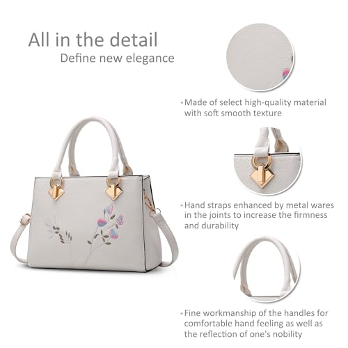 NICOLE&DORIS Retro Frauen Top Handle Designer Handtasche Weiß