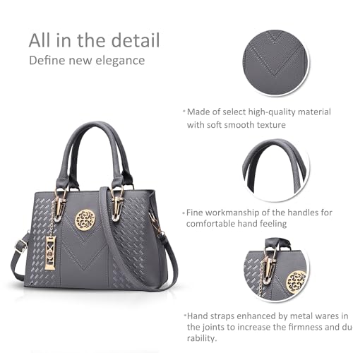 NICOLE&DORIS Women Fashion Top Handle Bag - Gray