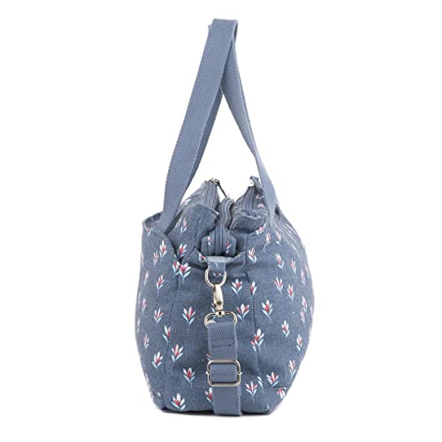 Lilley Blue Floral Designer Handbag - Size 1 UK