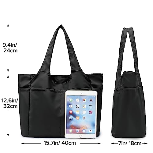 Black Multi-Pocket Designer Tote Bag for Women