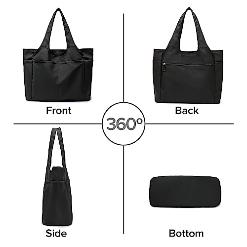 Black Multi-Pocket Designer Tote Bag for Women