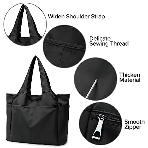 Black Multi-Pocket Designer Tote Bag for Women