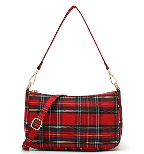Ro Rox Sheena Tartan Check Punk Crossbody Handbag - Red