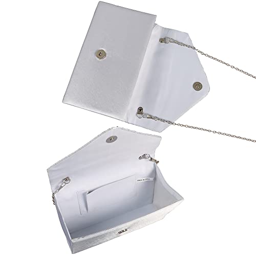 Silver Envelope Clutch Bag for Wedding Prom