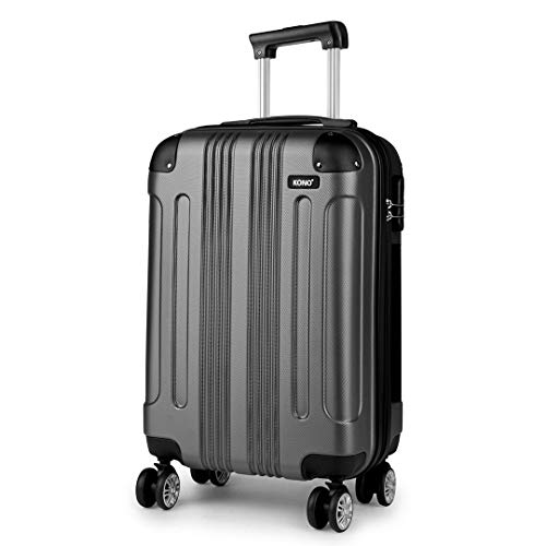 Kono Grey Designer Hard Shell Cabin Luggage Suitcase