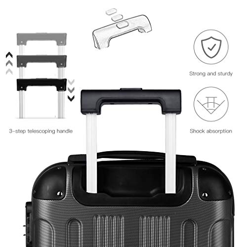 Kono Grey Designer Hard Shell Cabin Luggage Suitcase