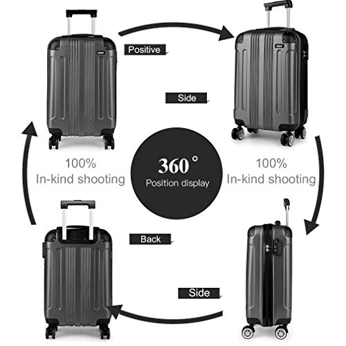 Kono Grey Designer Hard Shell Cabin Luggage Suitcase