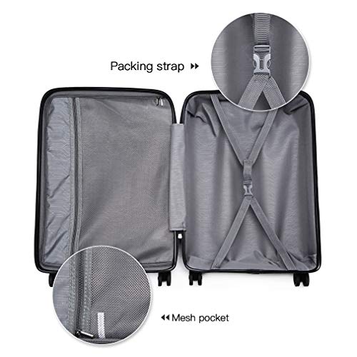 Kono Grey Designer Hard Shell Cabin Luggage Suitcase