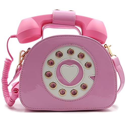 QiMing Retro Telephone Crossbody Bag - Pink