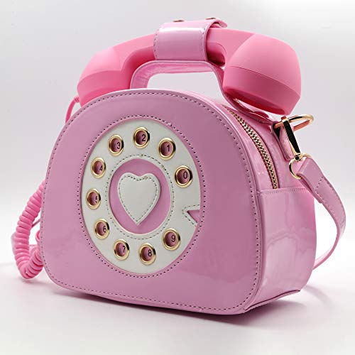 QiMing Retro Telephone Crossbody Bag - Pink