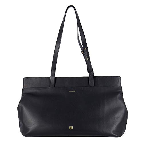 DUDU Genuine Leather Large Black Tote Bag