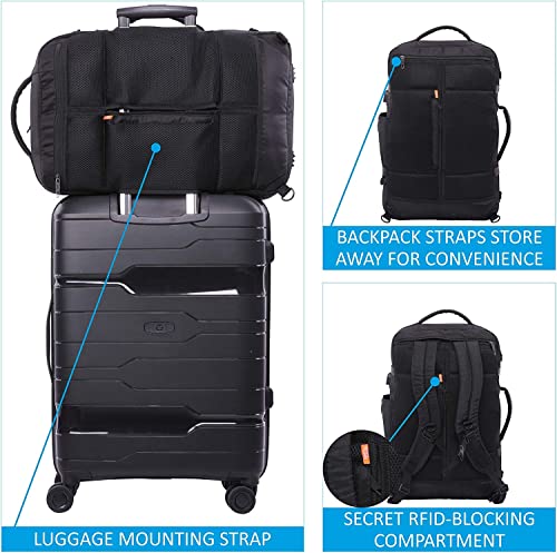 Aerolite 39L Cabin Backpack for 15” Laptop, Black