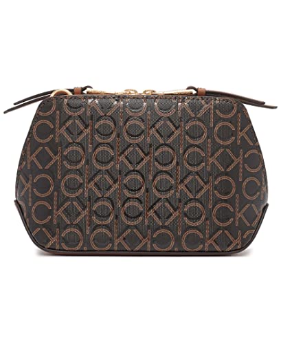 Calvin Klein Lucy Triple Compartment Crossbody Handbag, Brown