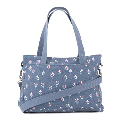 Lilley Blue Floral Designer Handbag - Size 1 UK