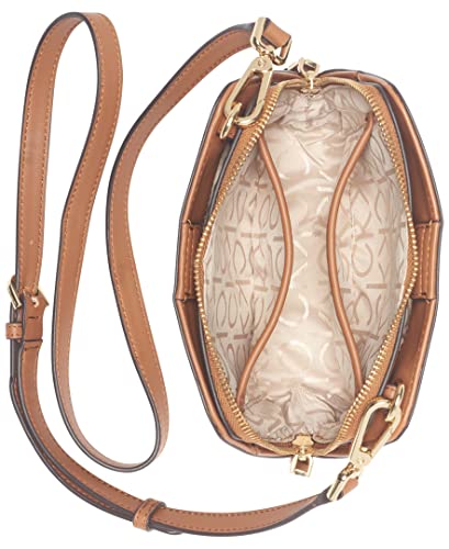 Calvin Klein Lucy Triple Compartment Crossbody Handbag, Brown