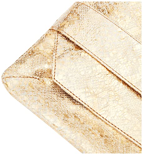 Clairefontaine Celeste Shiny Clutch - Gold Lambskin Leather