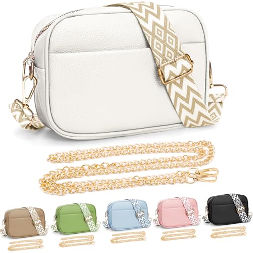 YILCER Damen Crossbody Handtasche mit Gitarre Gurt - B-weiß