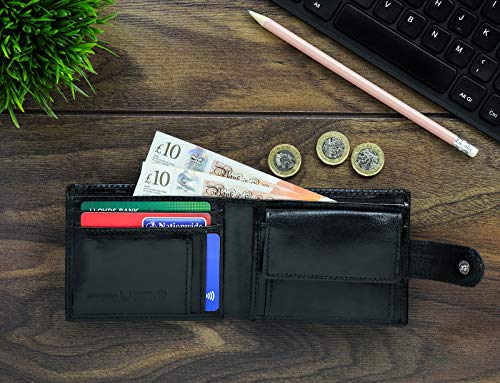 PELLE TORO Men's All-in-One Leather Wallet with RFID Blocking