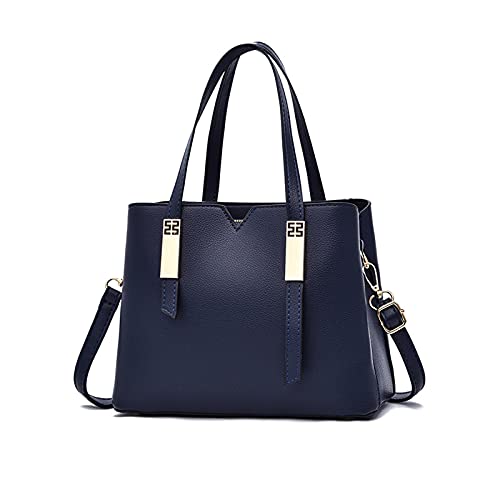Elegant Crossbody and Top Handle Designer Handbags, Navy Blue