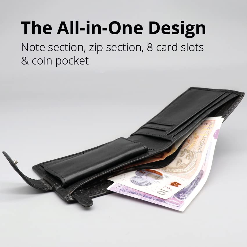 PELLE TORO Men's All-in-One Leather Wallet with RFID Blocking