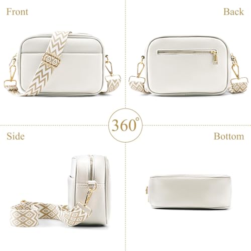 YILCER Damen Crossbody Handtasche mit Gitarre Gurt - B-weiß