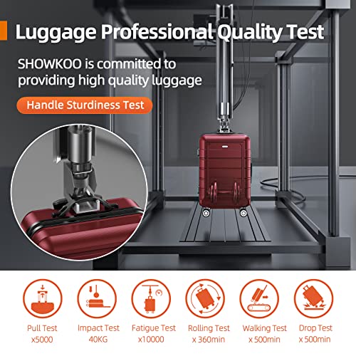 SHOWKOO 28" Designer Wine Red Travel Luggage