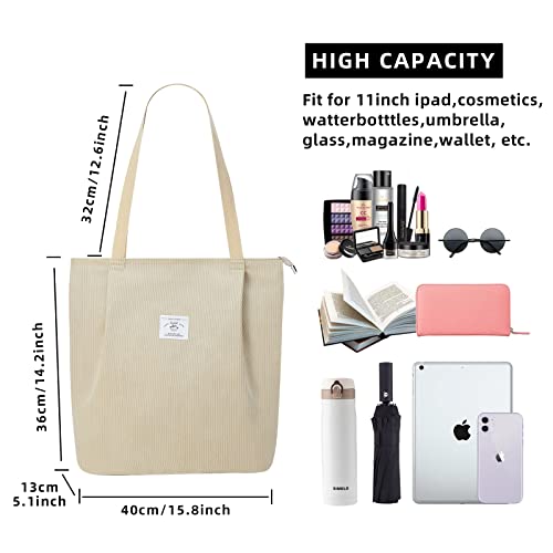 KALIDI Cord Tasche - Damen Tote Bag Handtasche