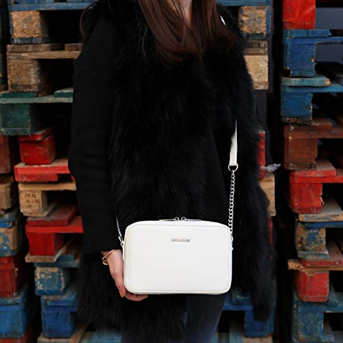 Elegant White Square Crossbody Bag - Designer Handbag
