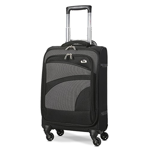 Aerolite Lightweight Black Spinner Luggage Trolley Case