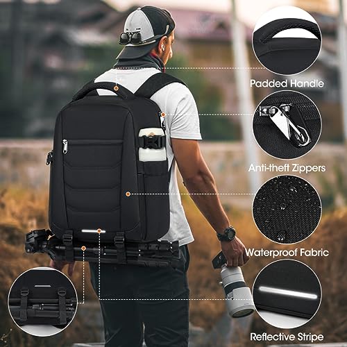 Large Capacity Waterproof Camera Laptop Backpack for DSLR