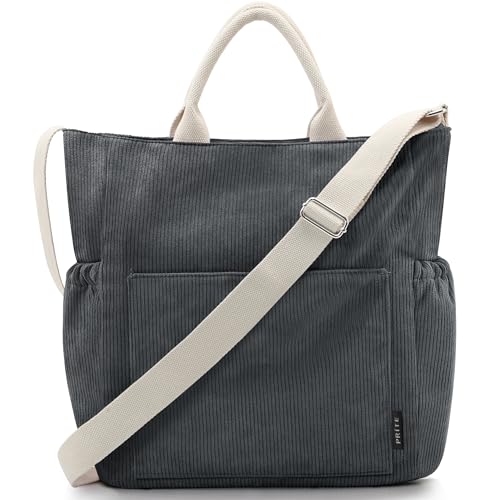 Prite Corduroy Tote: Large Capacity Designer Handbag