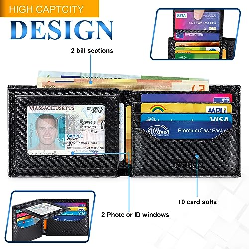 TEEHON Men's RFID Blocking Leather Wallet with Gift Box