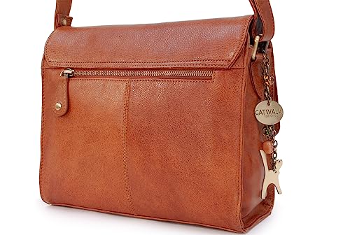 DIANA Tan Leather Crossbody Bag by Catwalk Collection