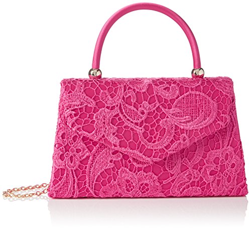 SWANKYSWANS Kendall Lace Clutch in Fuschia
