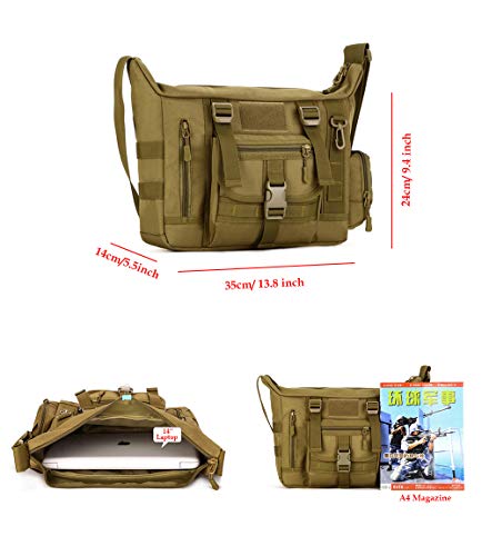 Military Green Tactical Messenger Bag Large for Laptop