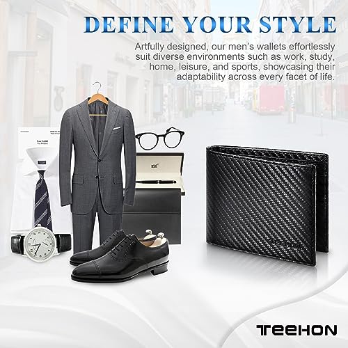 TEEHON Men's RFID Blocking Leather Wallet with Gift Box