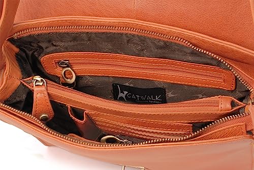 DIANA Tan Leather Crossbody Bag by Catwalk Collection