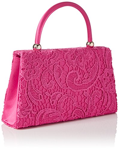 SWANKYSWANS Kendall Lace Clutch in Fuschia