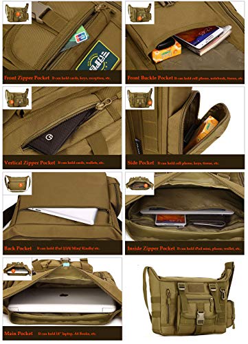 Military Green Tactical Messenger Bag Large for Laptop