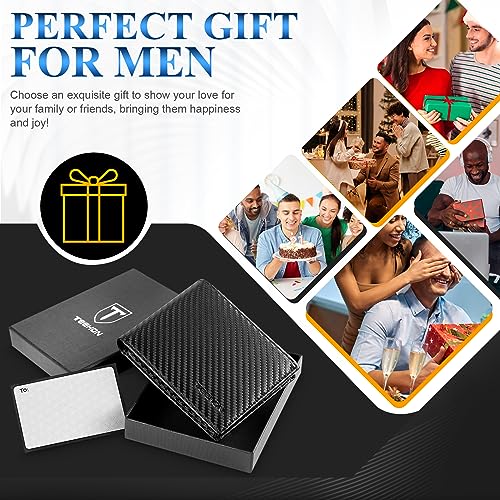 TEEHON Men's RFID Blocking Leather Wallet with Gift Box