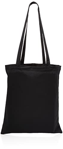 eBuyGB Black Cotton Shopping Tote Shoulder Bag
