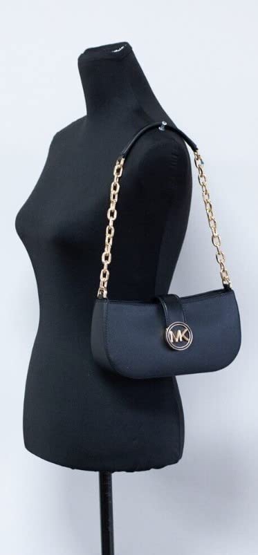 Michael Kors Black Leather Pouchette Shoulder Bag