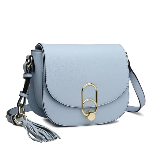 Miss Lulu Cross Body Bag with Tassel Decoration (Blue)